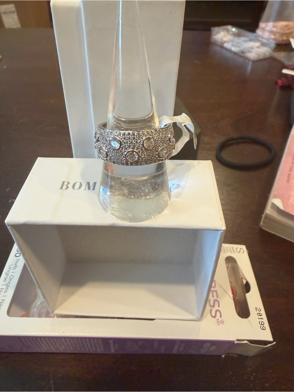 Pave CZ Rhodium Band